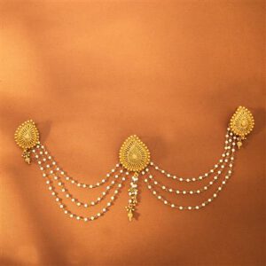 Gold Plated Haarspeld met Witte Pareltjes
